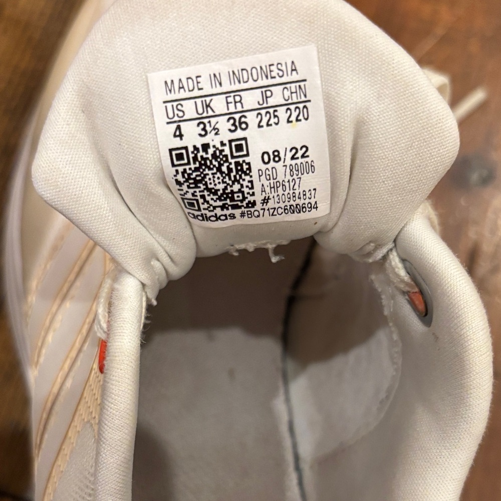 Adidas White and Coral Athletic Shoes - Picture 2 of 5